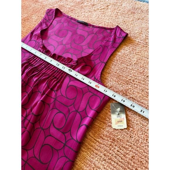NWT Elie Tahari Silk Sleeveless Top Geometric Print Purple NWT Size S - Picture 4 of 7